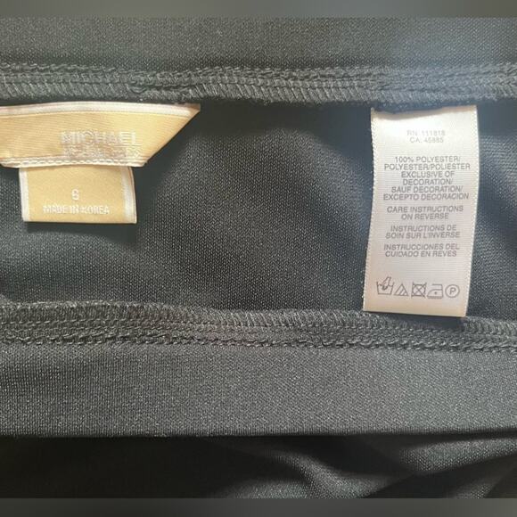 MICHAEL KORS Skirt Womens Size 6 Black A Line Eyelet Above Knee Career Preppy - Picture 5 of 5